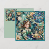 INDIGO ~ Carte d'anniversaire ~ Jeune fille ~ (Devant / Derrière)