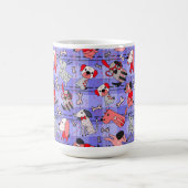 Indigo Checked Coffee Mug - Red / Black Dogs Print (Centre)