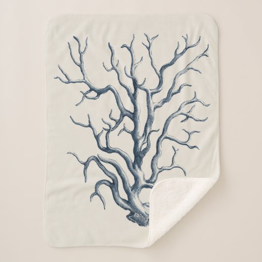 Indigo Coral Sherpa Deken (Voorkant)