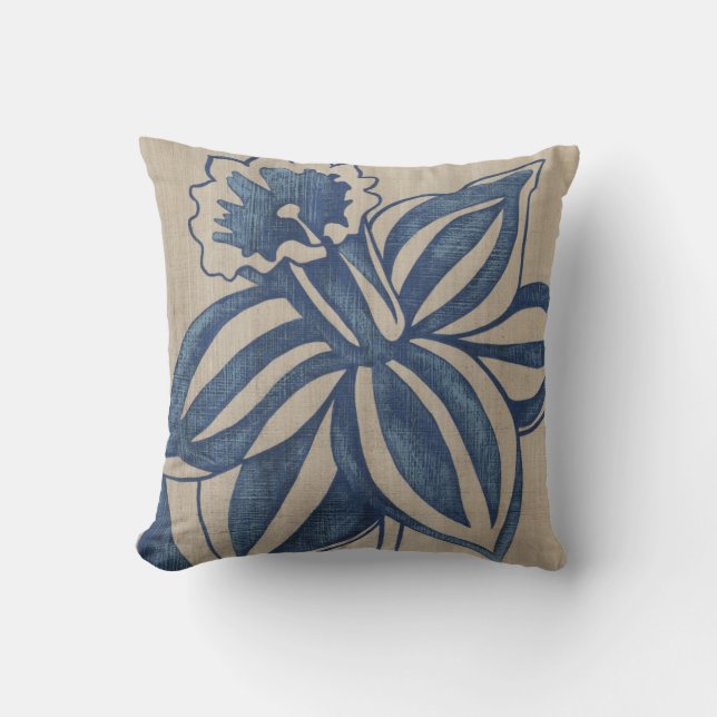 Indigo Daffodil Kussen (Voorkant)