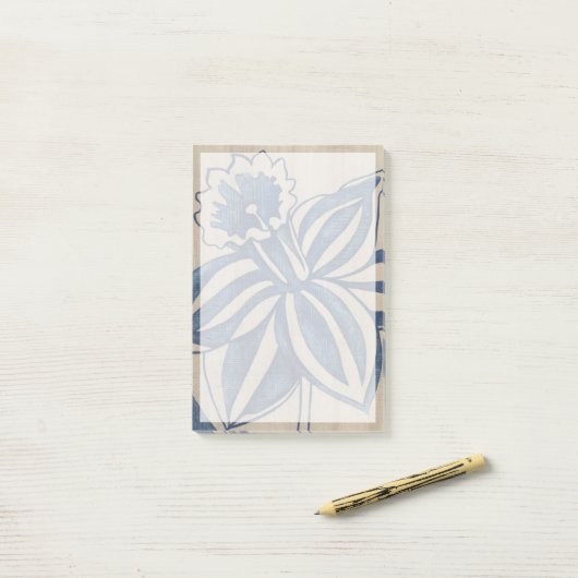 Indigo Daffodil Post-it® Notes (Op bureau)