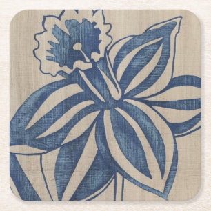 Indigo Daffodil Vierkante Kartonnen Onderzetter