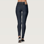 Indigo Dark Wash Jeans All-Over Printed Leggings (Dos)