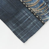 Indigo Denim Patchwork Seamless Pattern Fleece Deken (Hoek)