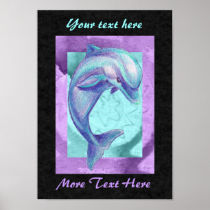 Indigo Dolphin Poster