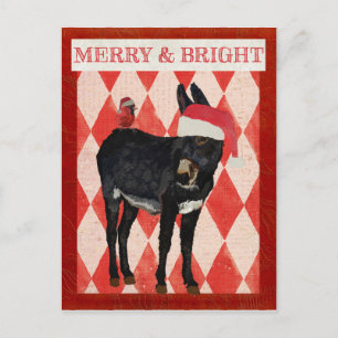 INDIGO DONKEY & CARDINAL CHRISTMAS Postcard Feestdagenkaart
