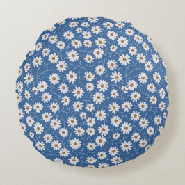 Indigo Dream Daisies Rond Kussen