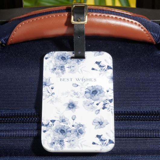 Indigo Dream Floral Pattern Bagagelabel (Voorkant Insitu 2)