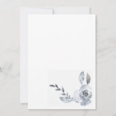 Indigo Dusty Blue Floral Geometric Wedding Invite Kaart (Achterkant)