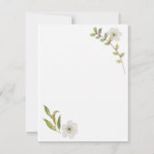 Indigo Dusty Blue Floral Mariage Détails Carte (Dos)