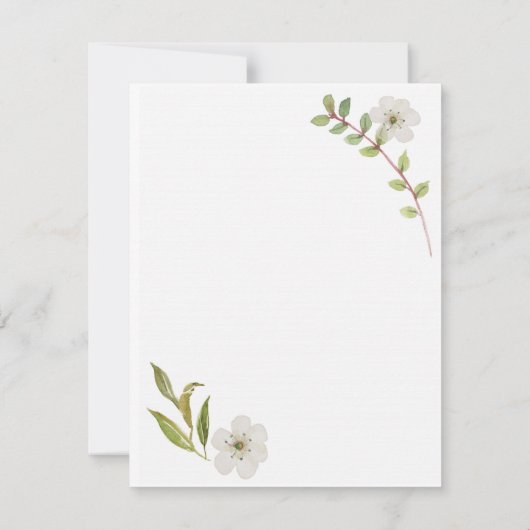 Indigo Dusty Blue Floral Mariage Détails Carte (Dos)