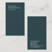 Indigo élégant Carte de visite consultant tendance (Devant / Derrière)