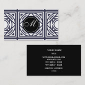 Indigo Elegant Framed Monogram Visitekaartje (Voorkant / Achterkant)