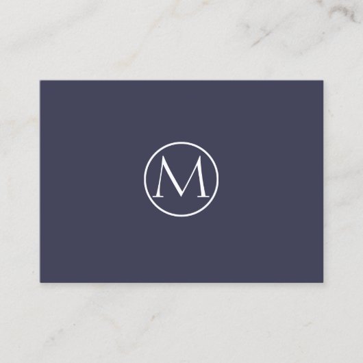 Indigo Elegant Monogram Visitekaartje (Voorkant)