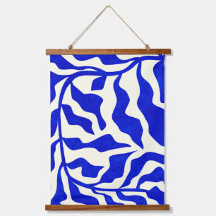 Indigo elegantie hangend wandkleed