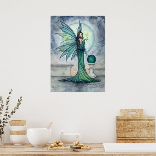 Indigo en Jade Fairy Fantasy Art Molly Harrison Poster (Keuken)
