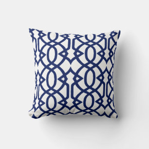 Indigo en White Kussen