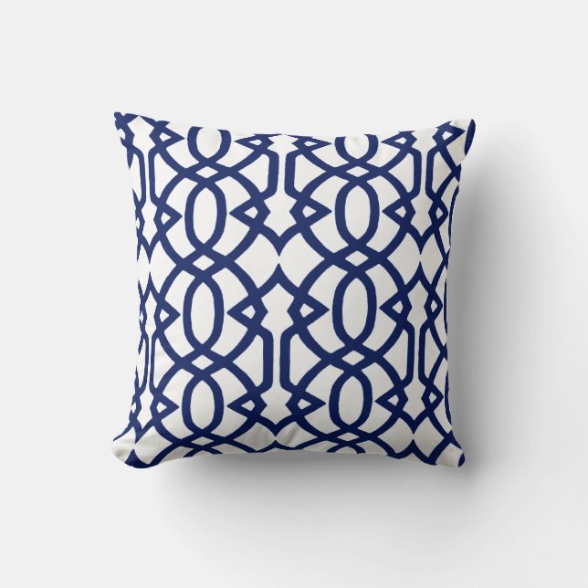 Indigo en White Kussen (Voorkant)