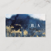 Indigo et Gold Modern Art Carte de visite (Dos)