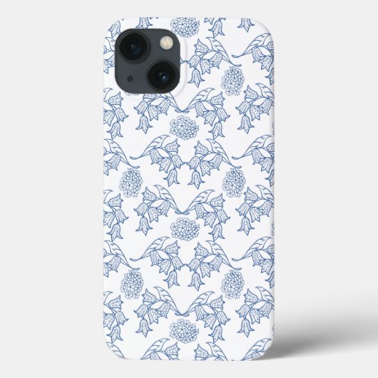 Indigo Ethnic Floral Imprimer Samsung Note 4 Coque (Verso)