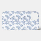 Indigo Ethnic Floral Imprimer Samsung Note 4 Coque (Verso (horizontal))