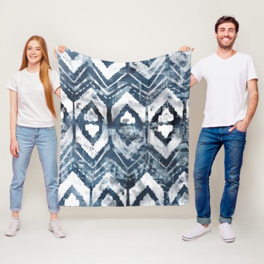Indigo-extractie - Geometrisch Fleece Deken (In situ)