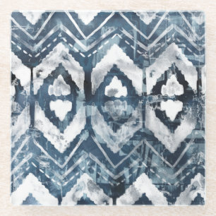 Indigo-extractie - Geometrisch Glazen Onderzetter