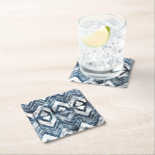 Indigo-extractie - Geometrisch Vierkante Kartonnen Onderzetter (Insitu)