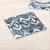 Indigo-extractie - Geometrisch Vierkante Kartonnen Onderzetter (Schuin)
