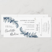 indigo faire-part de mariage floral avec rsvp atta (Devant / Derrière)