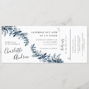 indigo faire-part de mariage floral avec rsvp atta
