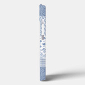 Indigo Faux Patchwork Samsung Galaxy Note 4 Coque (Verso / Gauche)