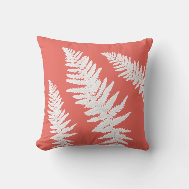Indigo Fern Botanical Toss Pillow Kussen (Voorkant)