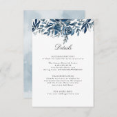 Indigo fleurs mariage détails carte de boîtier (Devant / Derrière)