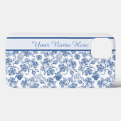 Indigo Floral Faux Lace coque ipad (Verso (horizontal))