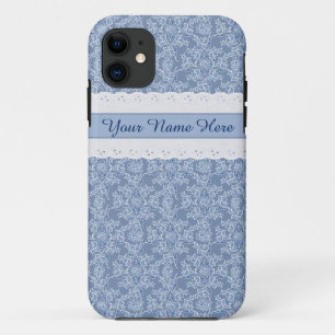 Indigo Floral Faux Lace iPhone 5/5s Coque