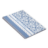Indigo Floral Faux Lace sur mesure Carnet ou Journ (Côté Droit)