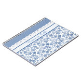 Indigo Floral Faux Lace sur mesure Carnet ou Journ (Côté gauche)