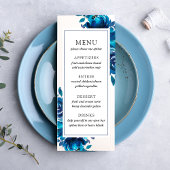 Indigo Floral Wedding Menu