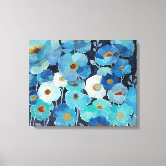 Indigo Flowers Canvas Afdruk (Voorkant)