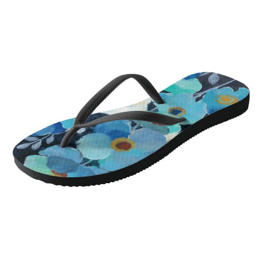 Indigo Flowers Teenslippers (Schuin)