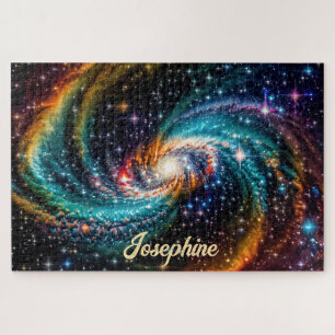 Indigo Galactische Spiraal in Deep Outer Space Naa Legpuzzel