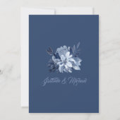 Indigo Garden avec Gold Frame Mariage Invitation (Dos)