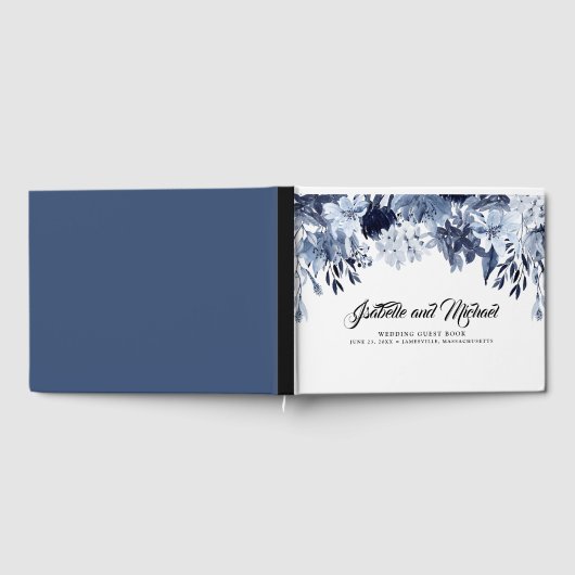 Indigo Garden Modern Floral Mariage Livre d'or (Complet)