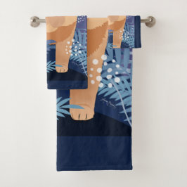 INDIGO gladde chow badhanddoek set Bad Handdoek