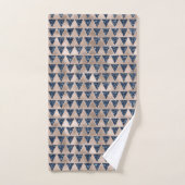 Indigo Glitter Silver Grey Metallic Pattern Design Bad Handdoek (Handdoek)
