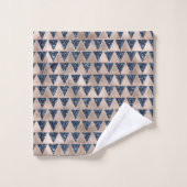Indigo Glitter Silver Grey Metallic Pattern Design Bad Handdoek (Wasdoekje)
