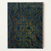 Indigo Gold Classic Élégant Damask Year Planner (Dos)