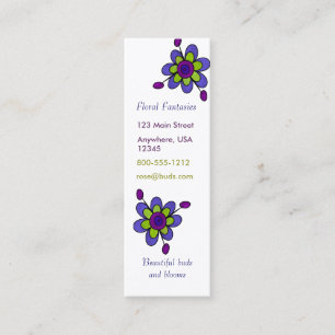Indigo & Green Fun Flowers Mini Visitekaartje