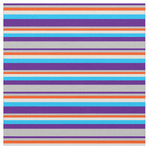 Indigo, Grijs, Rood, Beige & Deep Sky Blauw Gekleu Stof